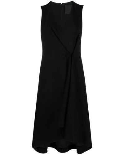 Givenchy Robe mi-longue plissée à boutonnière - Noir