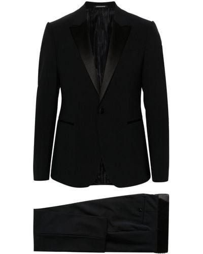 Emporio Armani Costume à simple boutonnage - Noir