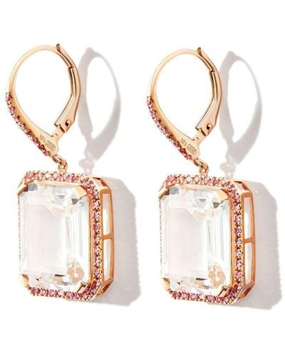 SHAY Boucles d'oreilles pendantes serties de diamants et de saphirs - Blanc