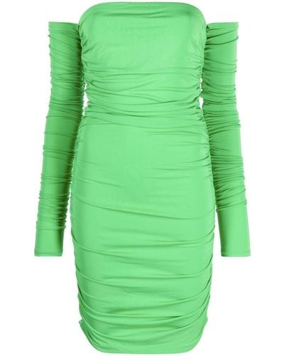ANDAMANE Off-shoulder Draped Dress - Green