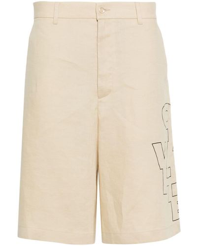 Off-White c/o Virgil Abloh Outline Arrow Linen Shorts - Natural
