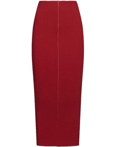 Marni Ribbed Pencil Skirt - Red
