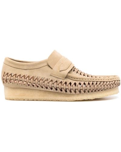 Clarks Wbloafer Weave Suede Loafers - Natural