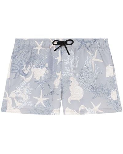 Versace Starfish-pattern Swim Shorts - Blue