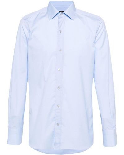 Tom Ford Plain Cotton Shirt - Blue