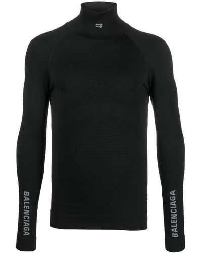 Balenciaga Sporty B High-neck Top - Black