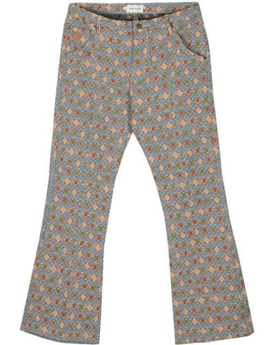 Honor The Gift Graphic-pattern Wide-leg Pants - Gray