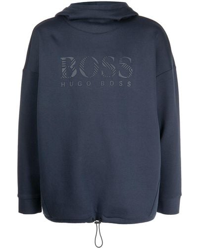 BOSS Soody Iconic ロゴ パーカー - ブルー