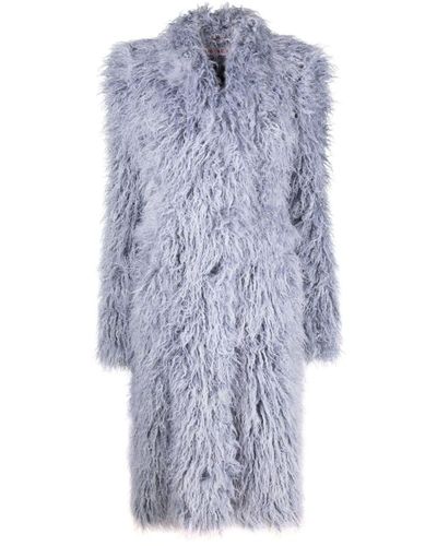 OTTOLINGER Furry Faux-fur Midi Coat - Blue