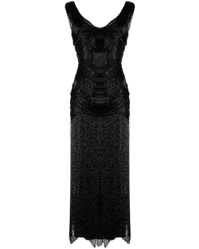 Zuhair Murad Fringe-embellishment Maxi Dress - Black