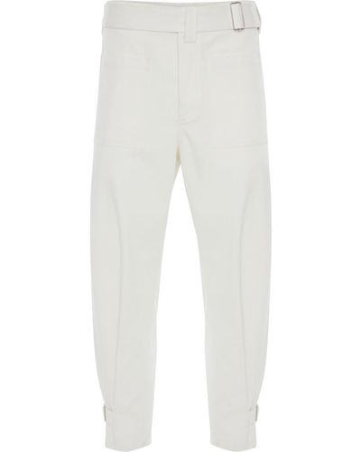 Alexander McQueen Pantalon fuselé à taille ceinturée - Blanc