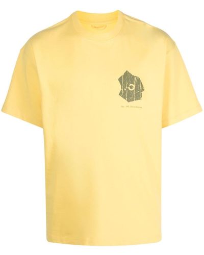Objects IV Life Camiseta con logo estampado y cuello redondo - Amarillo