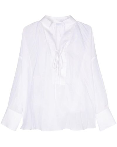 Ferragamo Pleated V-neck blouse - Weiß