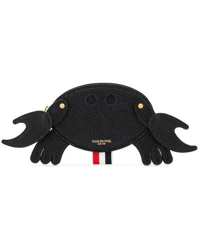 Thom Browne Porte-monnaie Crab en cuir grainé - Noir