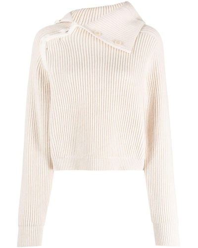 Jacquemus Asymmetrischer Pullover mit Cut-Outs - Weiß