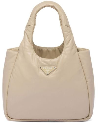 Prada Medium Soft Tote Bag - Natural
