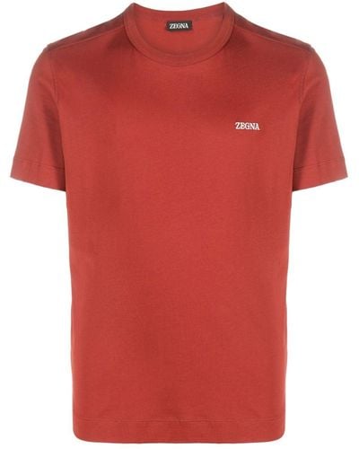 Zegna T-shirt con logo - Rosso