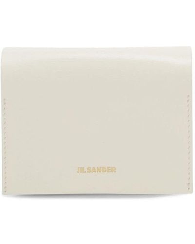 Jil Sander Logo-stamp Leather Card Holder - White