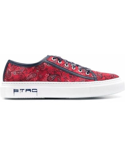 Etro Sneakers con stampa paisley - Rosso