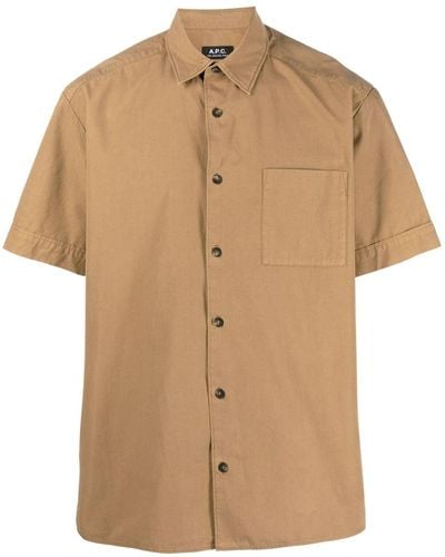 A.P.C. Ross Short-sleeve Cotton Shirt - Natural