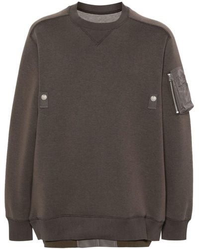 Sacai Layered Jersey Sweatshirt - Gray