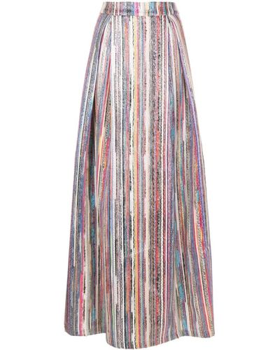 Olympiah Colour-block Woven High-waisted Skirt - Multicolour