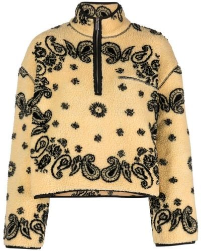 Nanushka Laurice Bandana-jacquard Fleece Sweater - Metallic