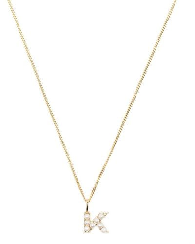 Otiumberg Pearl-embellished K Pendant Necklace - Metallic