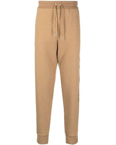 Ralph Lauren Purple Label Logo-embroidered Track Trousers - Natural