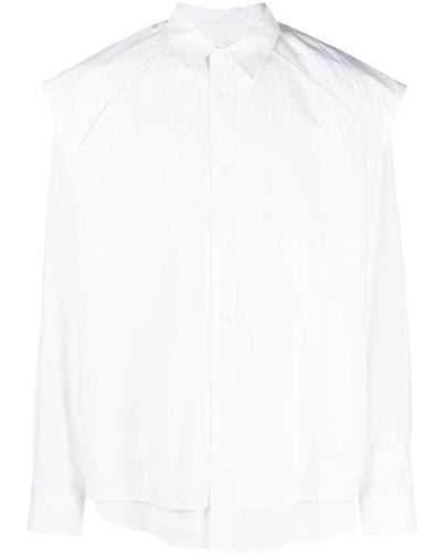Juun.J Overlapping-panel Cotton Shirt - White