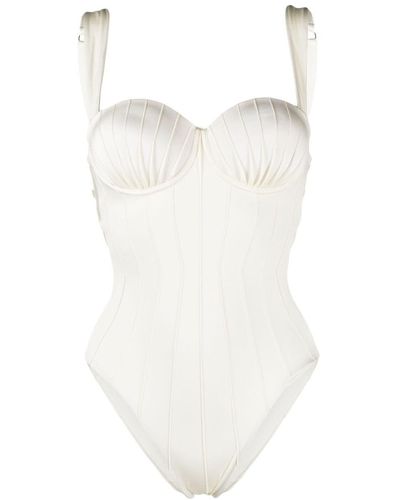 Noire Swimwear Klassischer Badeanzug - Weiß