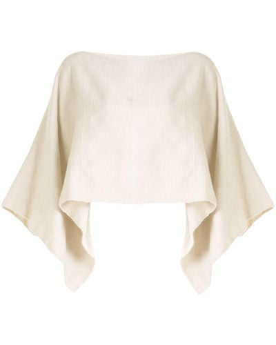 Voz Solid Knit Cropped Top - White