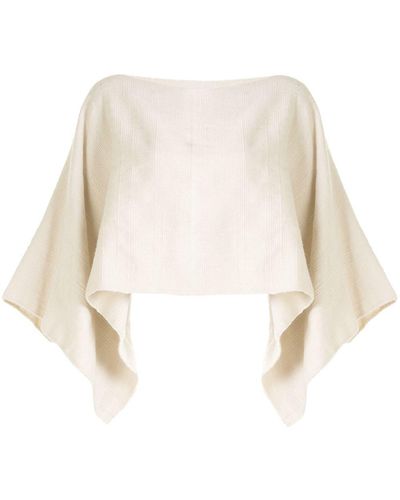 Voz Solid Knit Cropped Top - White