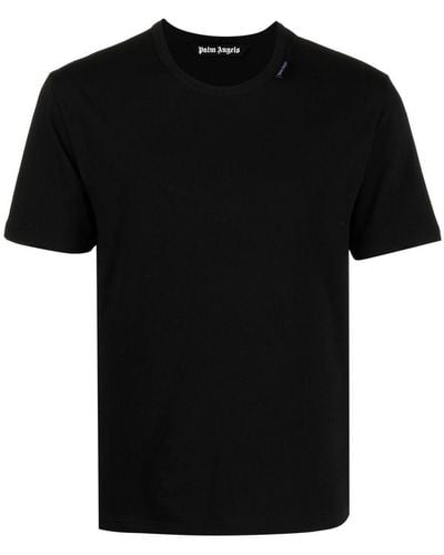 Palm Angels Camiseta con logo y cuello redondo - Negro
