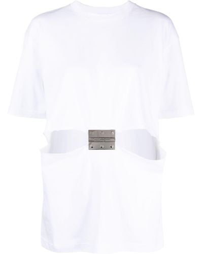 JW Anderson Camiseta con aberturas - Blanco