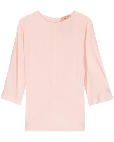N°21 Bluse mit rundem Ausschnitt - Pink