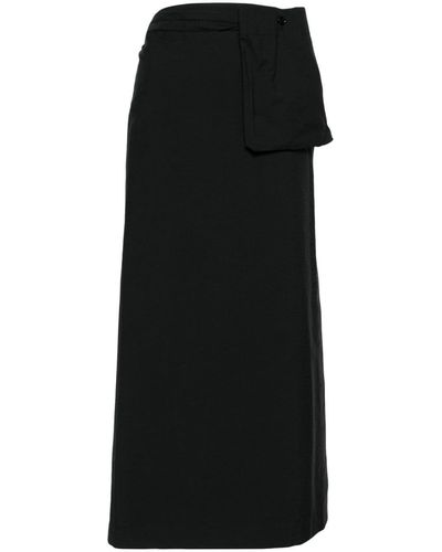 Lemaire Belted maxi wrap skirt - Schwarz