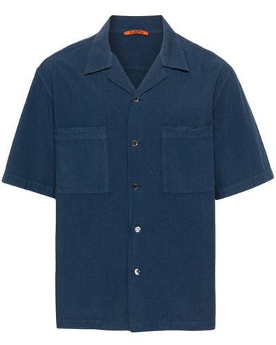 Barena Camp-collar Cotton Shirt - Blue