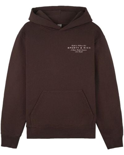 Sporty & Rich Health Initiative Cotton Hoodie - Brown