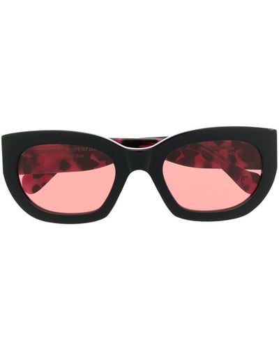 Retrosuperfuture Runde Sonnenbrille in Schildpattoptik - Pink