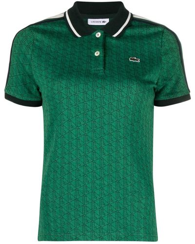 Lacoste Logo-embroidered Cotton Polo Top - Green