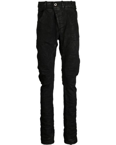 Boris Bidjan Saberi Schmale Baggy-Hose im Distressed-Look - Schwarz