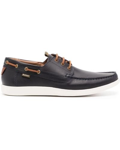 Barbour Armada leather boat shoes - Grau
