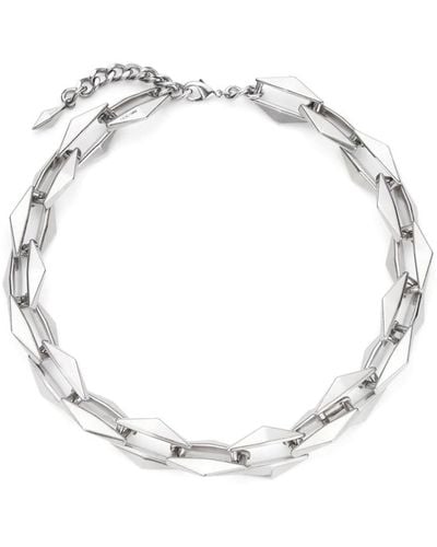 Jimmy Choo Cable-chain Link Necklace - Wit
