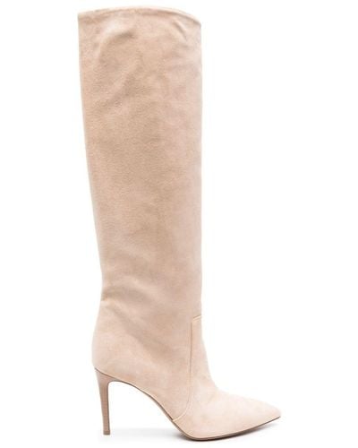 Paris Texas 85mm Knee-high Suede Boots - White