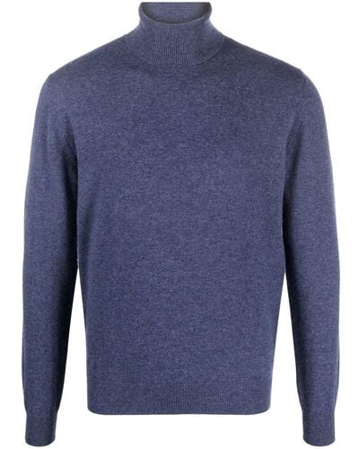 Corneliani Roll-neck Cashmere Sweater - Blue