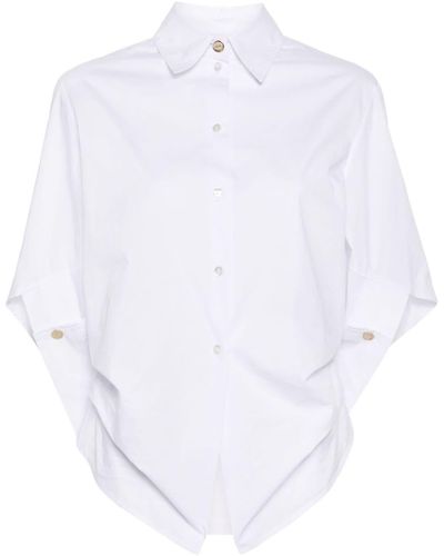 Liu Jo Asymmetric Poplin Shirt - Wit