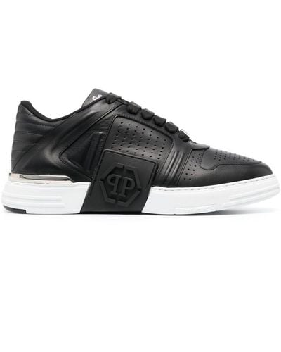 Philipp Plein Nubuck Phantom Low-top Leather Sneakers - Black