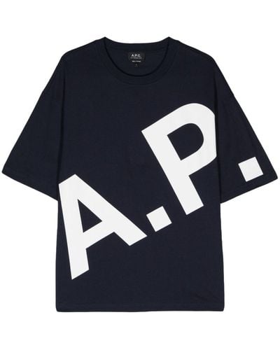 A.P.C. Katoenen T-shirt - Blauw