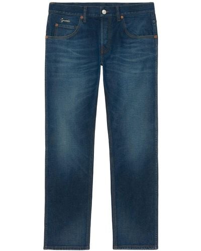 Gucci Ausgeblichene Tapered-Jeans - Blau